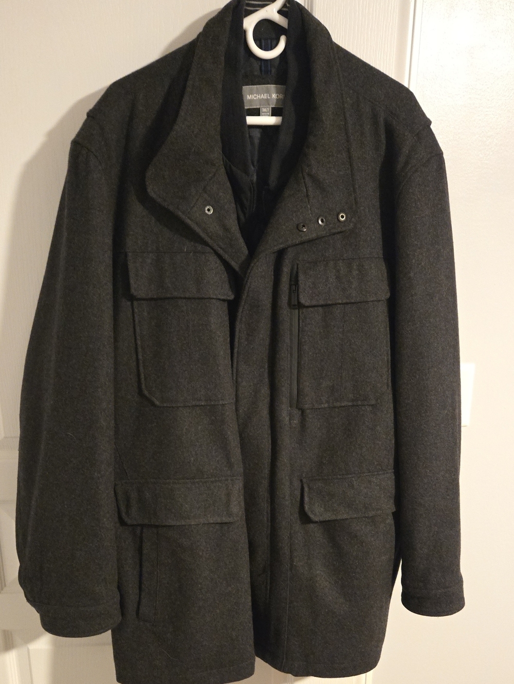 Michael Kors Men's Dark Gray Wool Blend Field Jacket